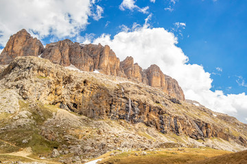View of the mountains of Sass Pordoi, Trentino alto Adige - Italy