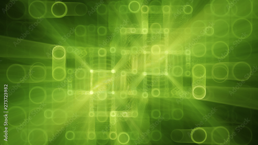 Fototapete abstract background element. fractal graphics 3d illustration. wide format composition of grid cells