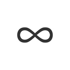 Infinity icon in simple design. Vector illustration