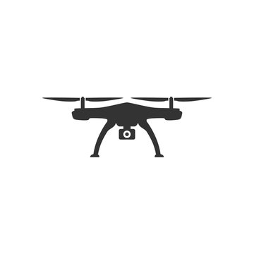 Drone icon in simple design. Vector illustration