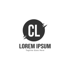 Initial CL logo template with modern frame. Minimalist CL letter logo vector illustration