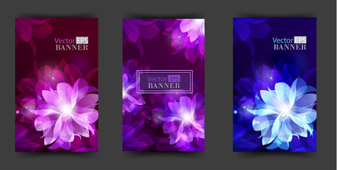 Flower vector background brochure template