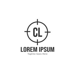 Initial CL logo template with modern frame. Minimalist CL letter logo vector illustration