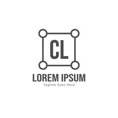 Initial CL logo template with modern frame. Minimalist CL letter logo vector illustration