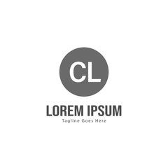 Initial CL logo template with modern frame. Minimalist CL letter logo vector illustration