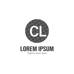 Initial CL logo template with modern frame. Minimalist CL letter logo vector illustration