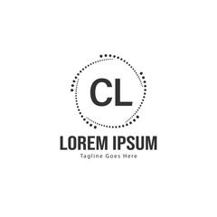 Initial CL logo template with modern frame. Minimalist CL letter logo vector illustration