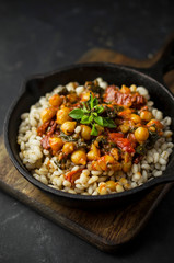 Healthy vegan dish with chickpeas