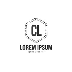 Initial CL logo template with modern frame. Minimalist CL letter logo vector illustration
