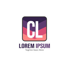 Initial CL logo template with modern frame. Minimalist CL letter logo vector illustration