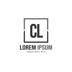 Initial CL logo template with modern frame. Minimalist CL letter logo vector illustration