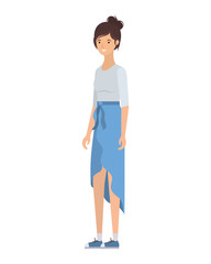 Fototapeta premium young woman in white background avatar character