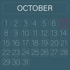 Green Calendar Page October 7