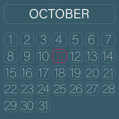 Green Calendar Page October 11