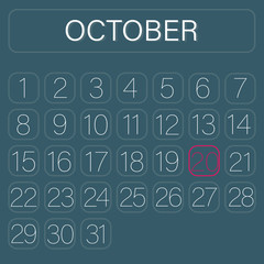Green Calendar Page October 20