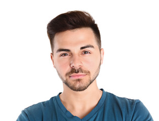 Fototapeta premium Portret przystojny mężczyzna na białym tle