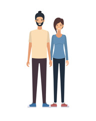 Fototapeta premium young couple in white background avatar character