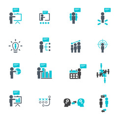 Business training icon set