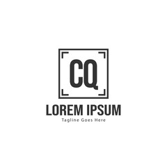 Initial CQ logo template with modern frame. Minimalist CQ letter logo vector illustration