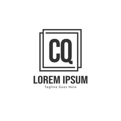 Obraz premium Initial CQ logo template with modern frame. Minimalist CQ letter logo vector illustration