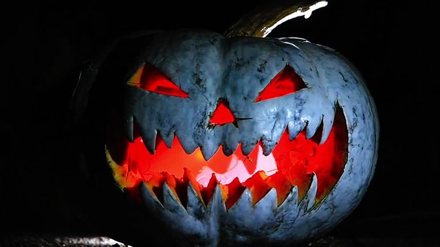 pumpkin Halloween night close-up scary holiday