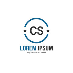 Obraz premium Initial CS logo template with modern frame. Minimalist CS letter logo vector illustration