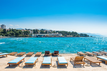 Split, Croatia, Adriatic coast, popular Bacvice beach, largest swimming resort in the city