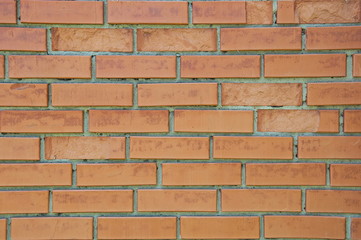 Obraz premium Distress old brick wall texture. Brick orange color background. Background brick textures. Design on the street.