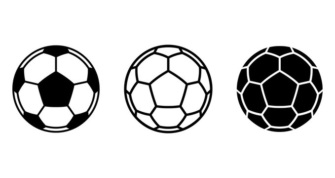 Soccer football ball icon set. Vector illustration
