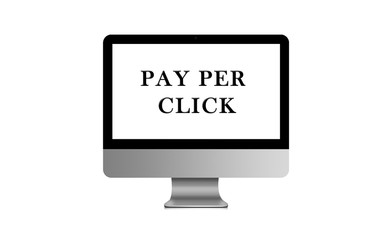 Pay per click 3D illustration icon on computer isolated on white