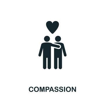 Compassion  Icon Symbol. Creative Sign From Mindfulness Icons Collection. Filled Flat Compassion Icon For Computer And Mobile