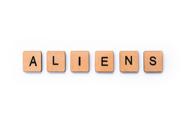 The word ALIENS