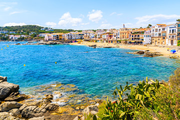 Beautiful view of beach in port Bo of Calella de Palafrugell, Costa Brava, Catalonia, Spain