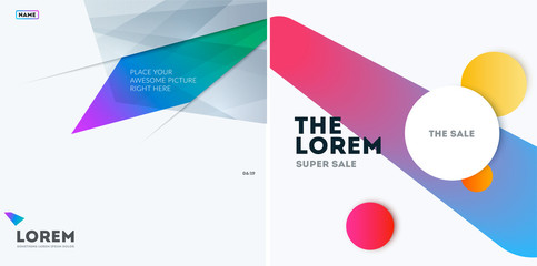 Abstract design of vector elements for graphic template. Modern background. Colourful shapes for business branding, website sale, marketing, discount, offer.