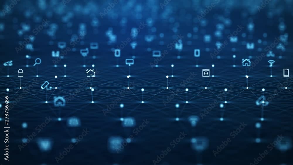 Poster global network concept. iot(internet of things). ict(information communication network). network of 