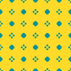 Fototapeta na wymiar Simple vector abstract geometric seamless pattern. Turquoise and yellow color