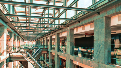 Fototapeta premium interior and transitions in the hypermarket