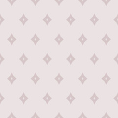 Subtle vector geometric seamless pattern with small rhombuses, diamond shapes