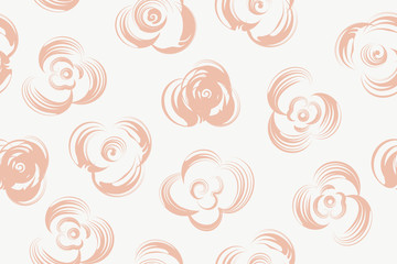 Pink roses stylish seamless pattern for fabric, paper design. Vector flower pattern.