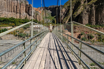 Fototapeta premium View on a bridge in Iruya, Argentina