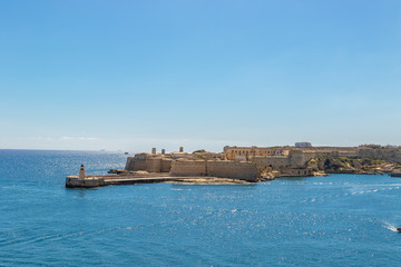 Ancient fortifications of Valletta, grand harbour Malta