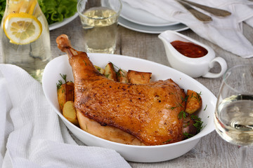 Roasted turkey leg