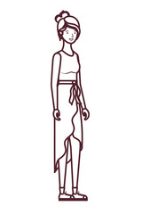 silhouette of woman in white background avatar character