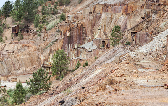 Landscape of old mining structures in Riotinto Huelva Spain