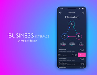 Vector graphics mobile infographics with three options. Template for creating mobile applications, workflow layout, diagram, banner, web design, business reports with 3 steps