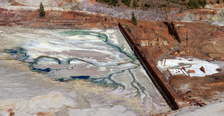Landscape of old mining structures in Riotinto Huelva Spain