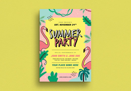 Summer Party Flyer Layout