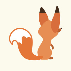 Fox cub character icon flat vector silly diverse tender adorable