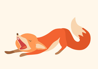 Fox cub character icon flat vector silly diverse tender adorable
