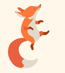 Fox cub character icon flat vector silly diverse tender adorable